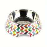 2pcs Heavy-Duty Stainless Steel Pet Bowl - Elevated Feeder with Non-Slip Base, 12oz. Large Dog Cat Food Dish, Dishwasher Safe, Modern Ziggy Design in White - for Dogs, Cats, Small Animals - Ideal Gift for Pet Lovers, Easyclean Material, Animal Caregivers