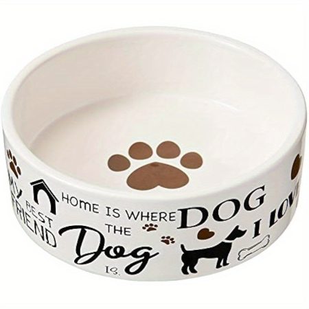 I Love Dogs Dish Round Ceramic Food Water Bowl with High Walls for Pets Dishwasher Safe Ideal for Small Dogs Cats Reptiles Large Birds 5in 1.75 Cup 14oz