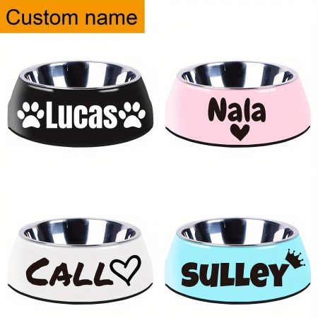 Customized Stainless Steel Pet Bowl - Personalized with Your Pet's Name - Ideal for Food and Water - Durable and Easy to Clean