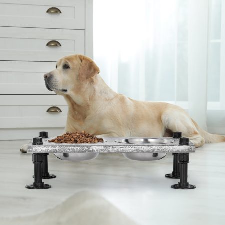 Industrial Pet Bowls with Double Stainless Steel Bowls