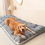 Extra-Large Plush Dog&Cat Sofa Bed | Ultra-Soft, 8 Compartments, Extra-Large Plush Dog&Cat Sofa Bed | Super Soft, Thick Polyester Pet Mat with a Non-Slip Bottom | Comfortable Rectangular Sofa Suitable for Small to Large Dogs And Cats | Light Gray with Whi