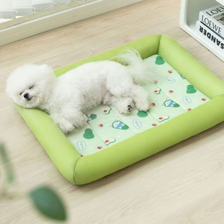 Summer Pet Cooling Bed – Anti-Slip Oxford Fabric with 3D Mesh, Fruit Pattern for Small/Medium Cats & Dogs | Foldable & Portable Indoor/Outdoor Use | Chill Mat for Pet Houses & Beds, Pet Cooling Bed, Indoor Pet Cooling, Playful Design, Durable Pet Bed